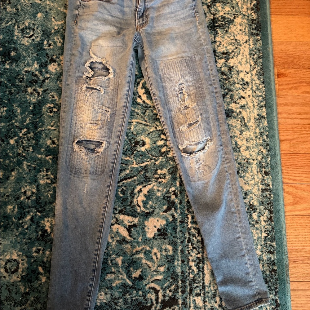 Light Blue Distressed Skinny Jeans